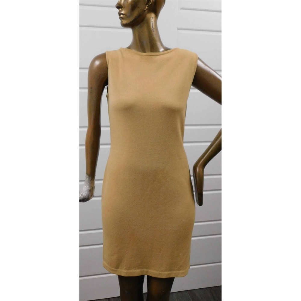 St John Collection Camel Santana Knit Sleeveless‎ USA sz 8